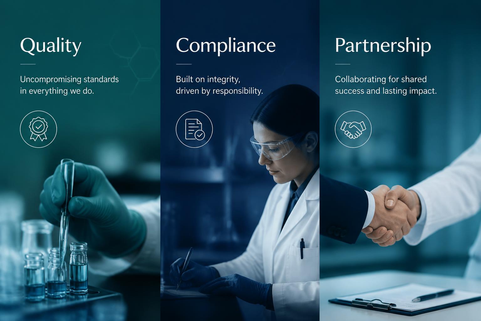 GMPLEX™ values: Quality, Compliance and Partnership